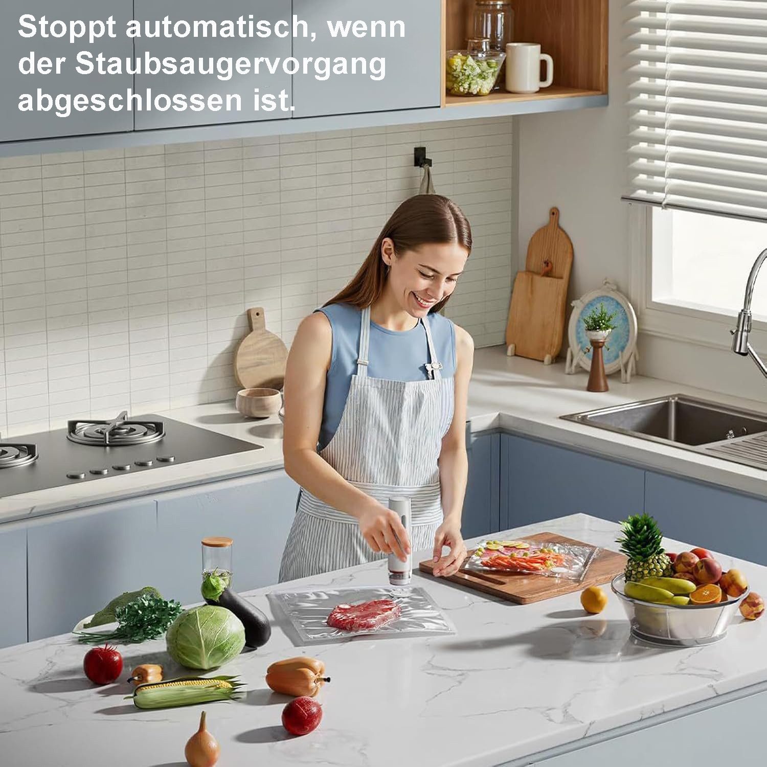 OYLCDI Hand-Vakuumierer Vakuumiergerät Vakuumierer Klein,60 kPa Saugkraft, mit 30 wiederverwendbaren Beuteln,für Zuhause & Reisen