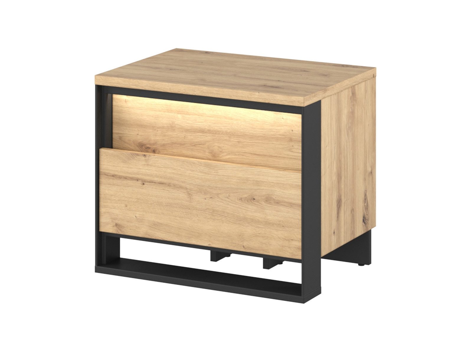 Compleo Nachttisch LIMA mit zwei Schubladen, Griffloses Öffnungssystem günstig online kaufen