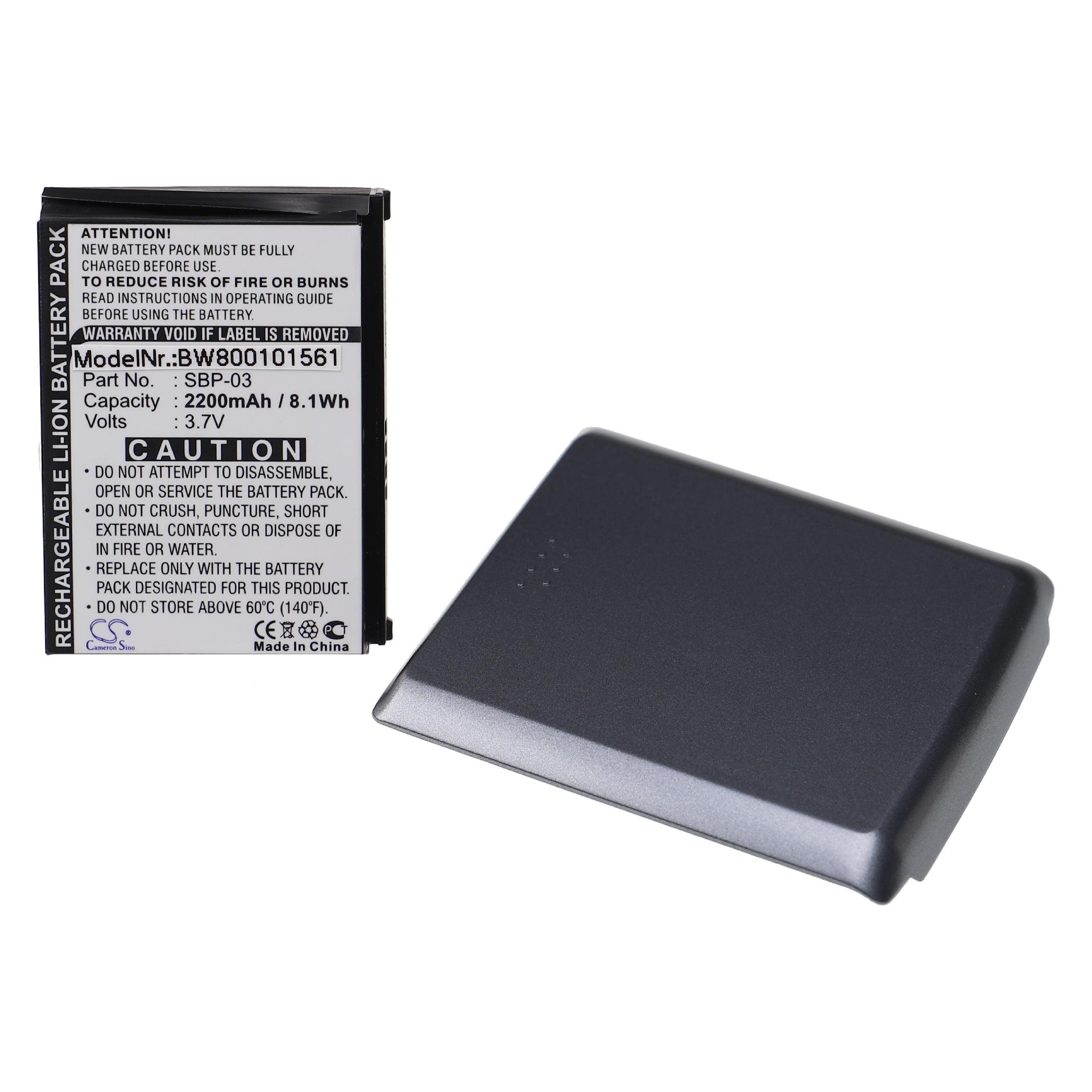 vhbw kompatibel mit Asus MyPal A636N, A632N, A635, A636, A639, A630, A632 Tablet-Akku Li-Ion 2200 mAh (3,7 V)