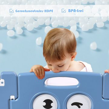 COSTWAY Laufgitter, mit Tür und Spielzeugboard