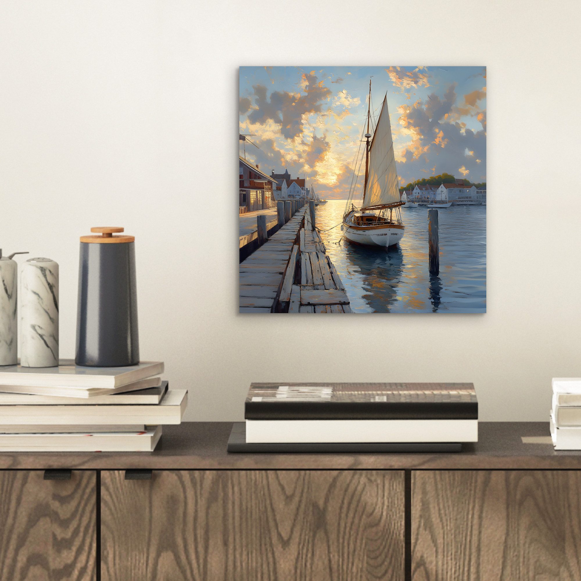 MuchoWow Metallbild Segelboot - Sonne - günstig online kaufen