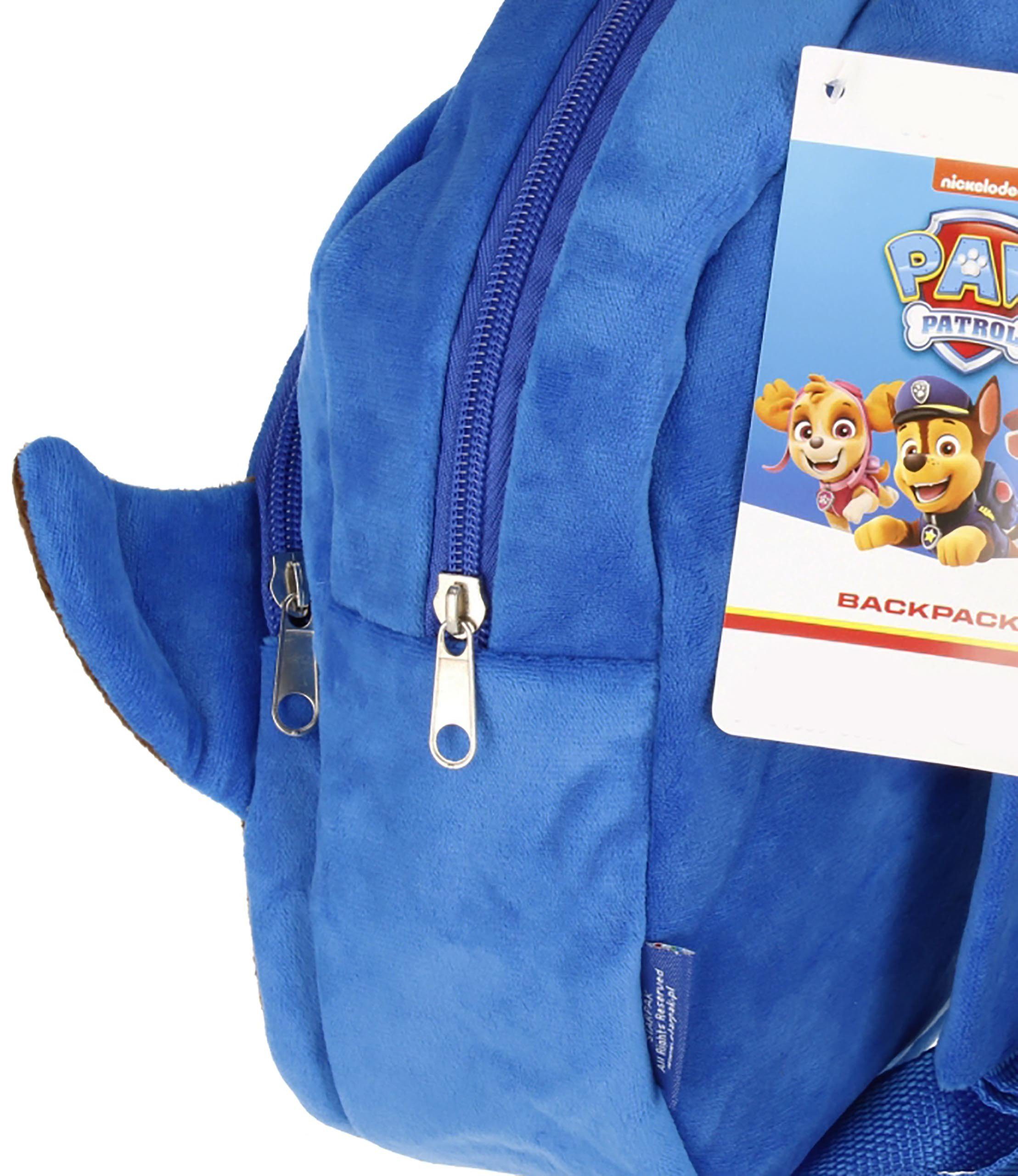 PAW PATROL Vorschulranzen Paw Patrol CHASE Jungen Vorschulrucksack aus Plüsch 31x27x12cm