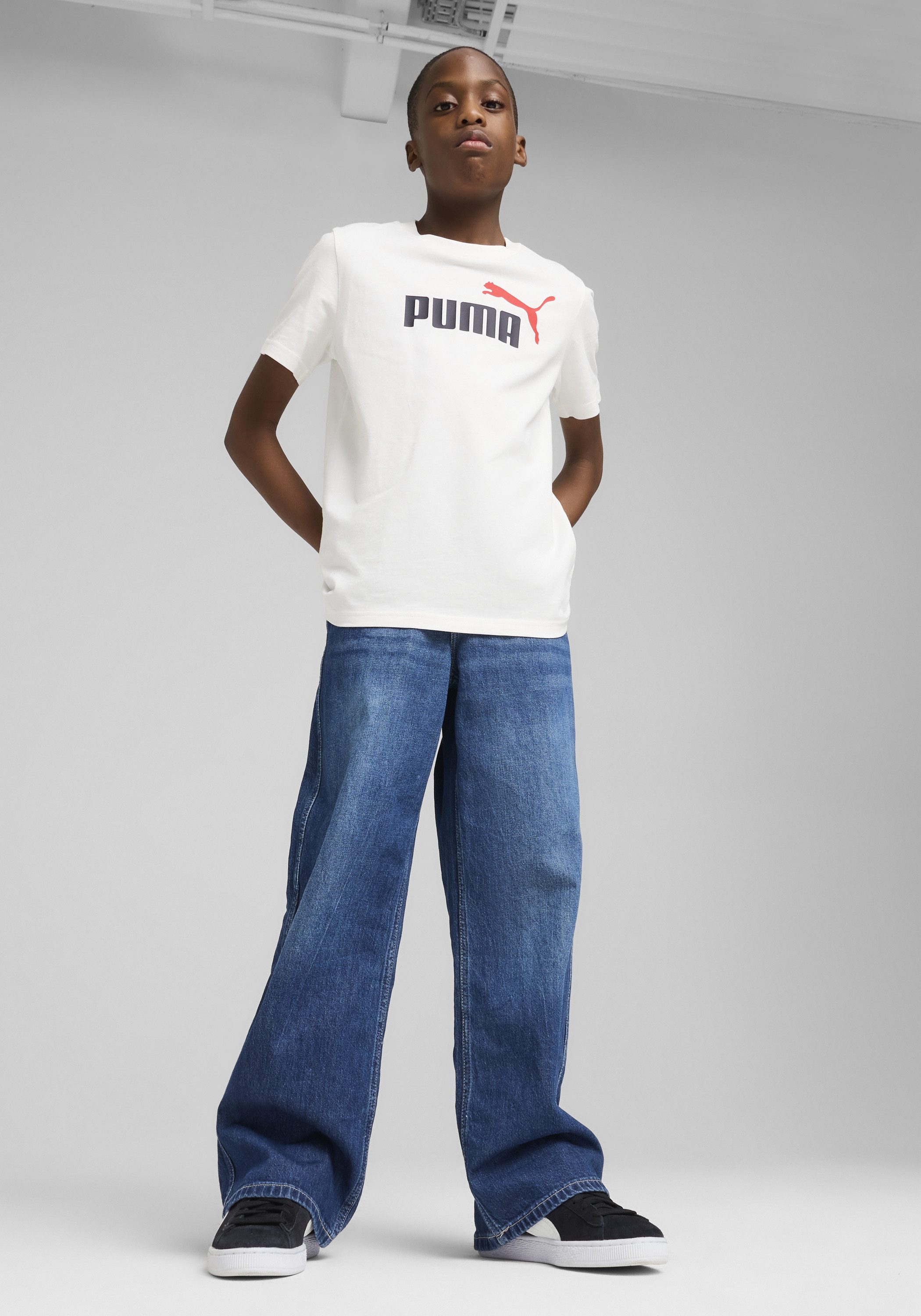 PUMA T-Shirt ESS 2 COLOR NO.1 LOGO TEE B mit Rundhalsausschnitt, Kurzarm, ohne Kapuze