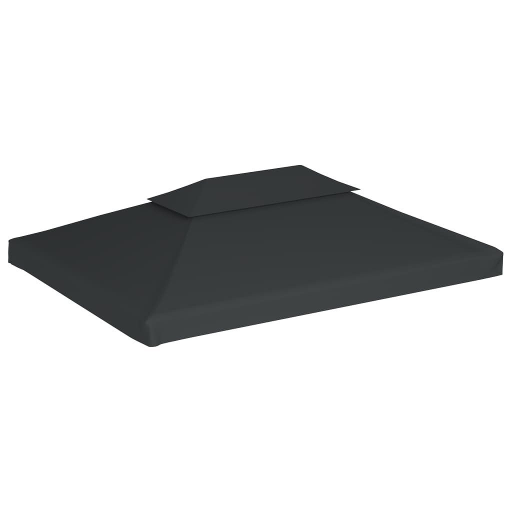 vidaXL Badematte Pavillon-Dachplane mit Kaminabzug 310 g/m² 4x3 m Anthrazit, Gewebe