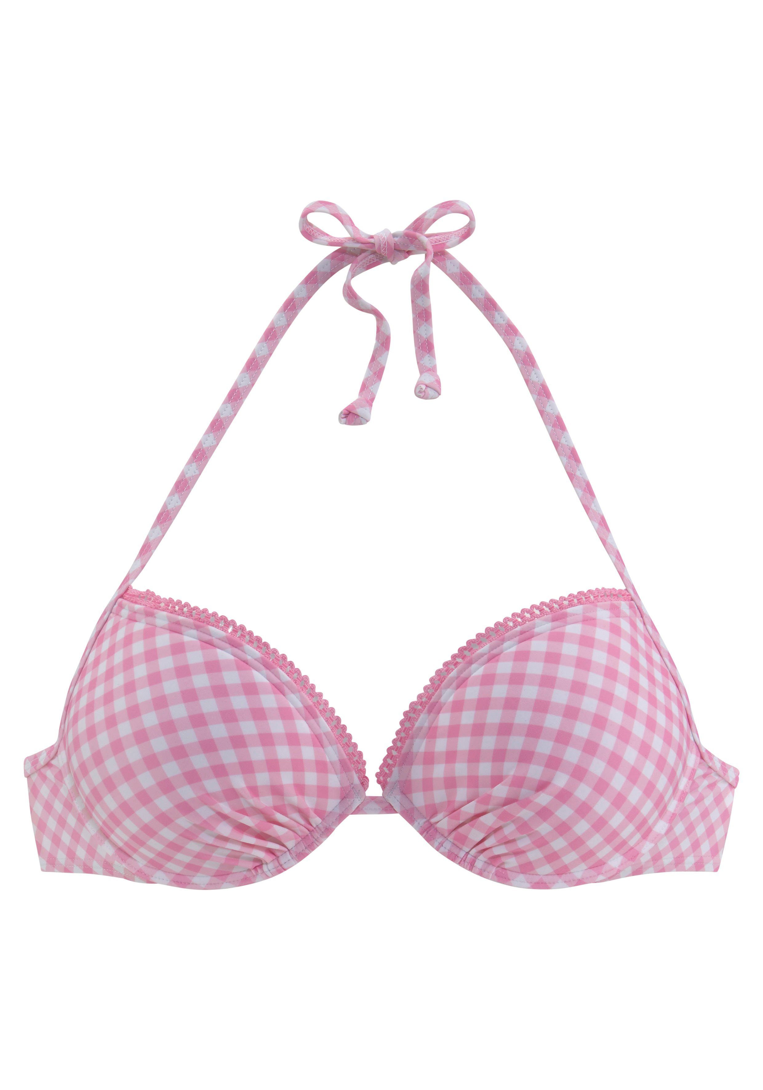 Buffalo Push-Up-Bikini-Top Karo, mit Zierborte günstig online kaufen