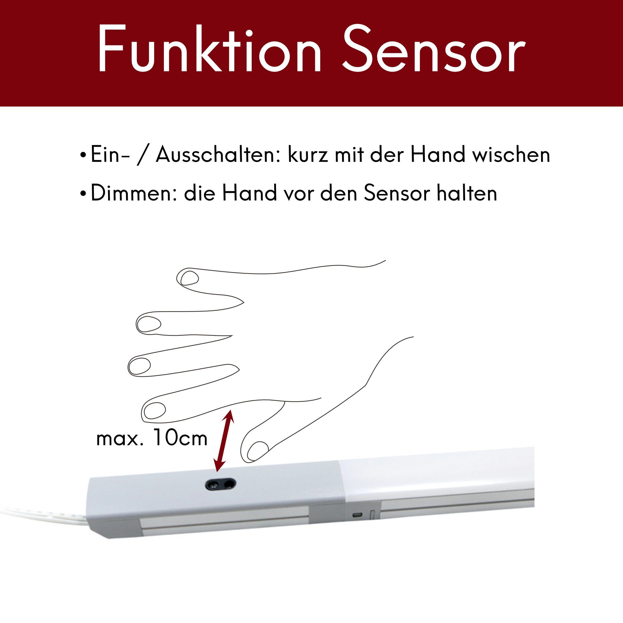 berührungslos dimmbar Lineara Schalter 100cm Kabel kalb Sensorschalter