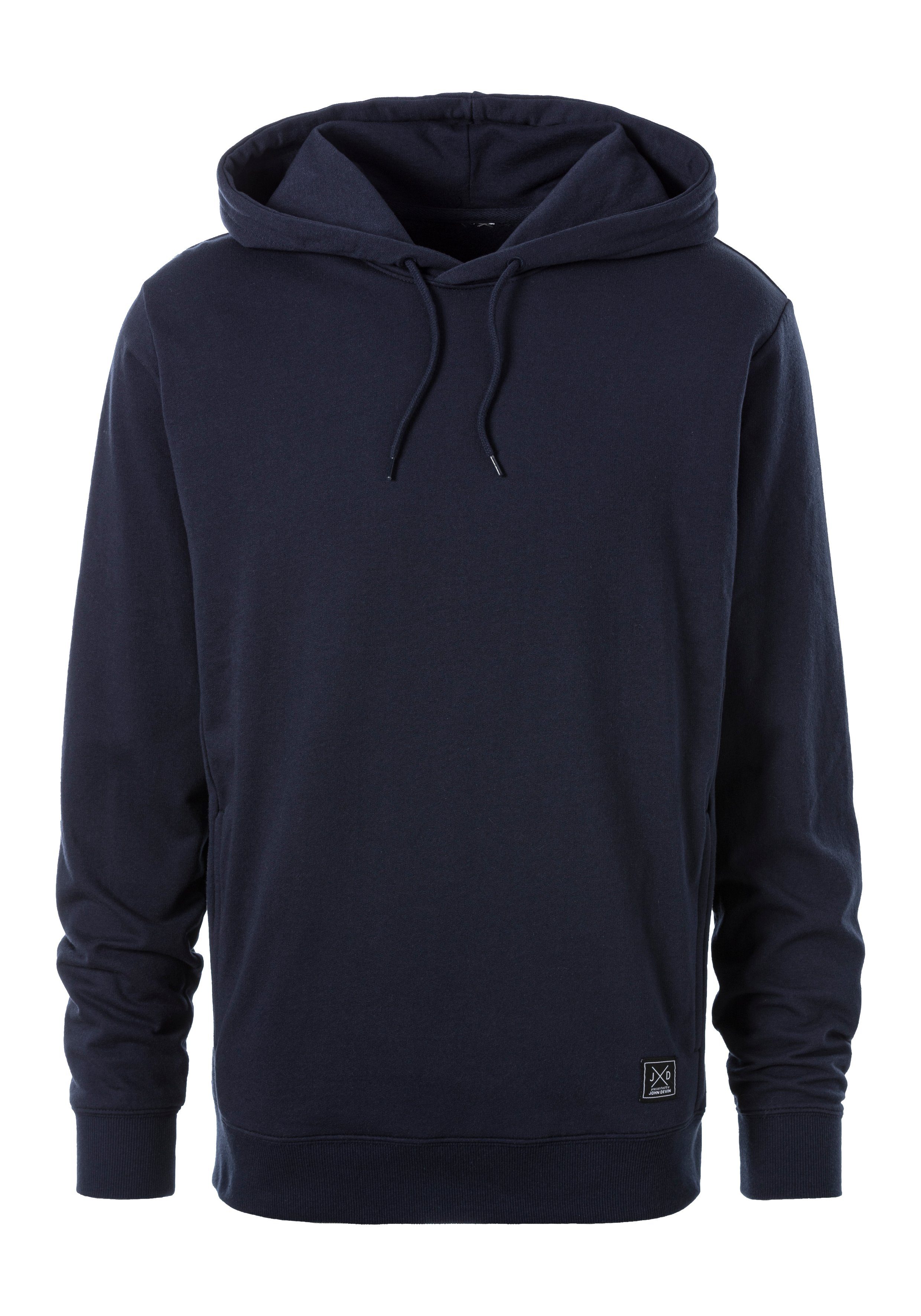 John Devin Hoodie, Langarm, Sweatshirt mit Rundhals und Kapuze, Baumwollmis günstig online kaufen