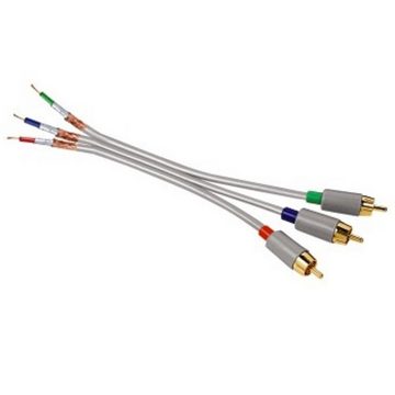 Hama YUV RGB Component-Kabel Gold 3x Cinch-Stecker Video-Kabel, Cinch, Cinch, Koax HD TV Video-Kabel mit RCA- Chinch-Anschluss YUV, vergoldet