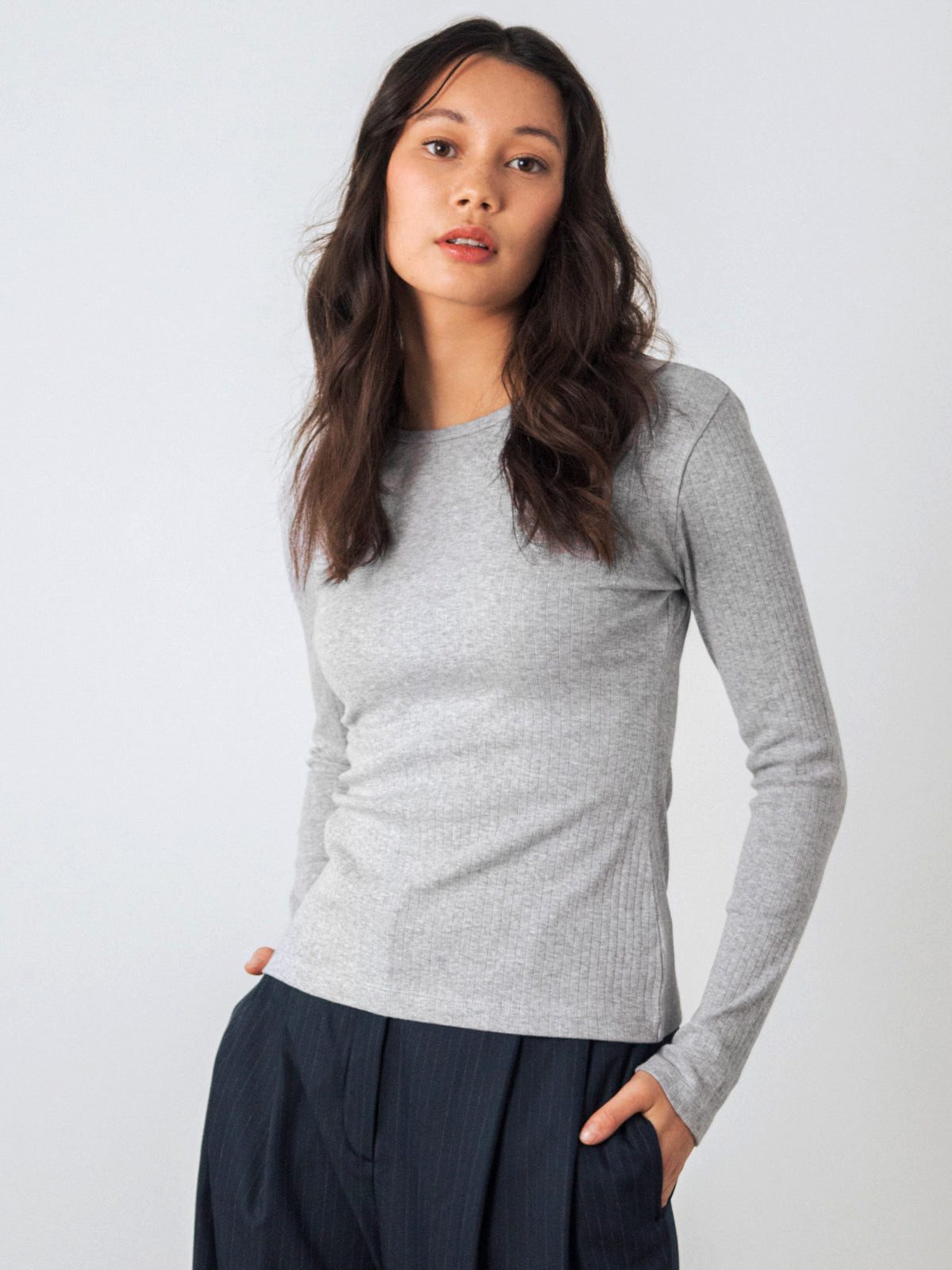 HONEST BASICS T-Shirt Geripptes Langarm Shirt aus Bio- und recycelter Baumwolle