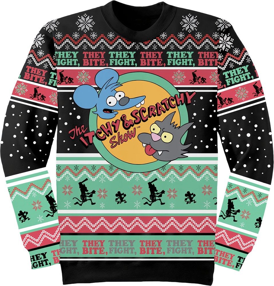 The Simpsons Rundhalspullover Itchy & Scratchy Jumper günstig online kaufen