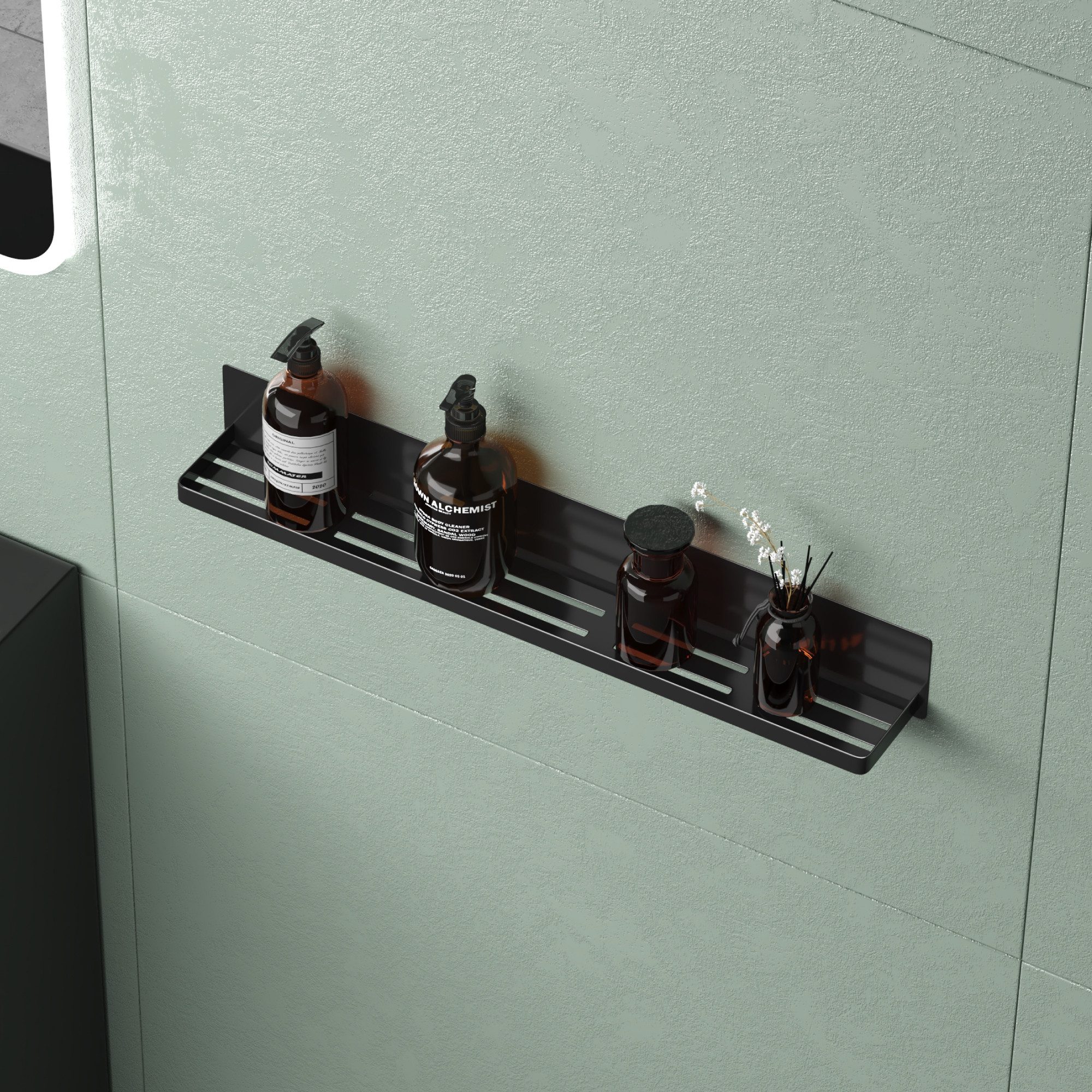 Mai & Mai Duschablage Duschregal selbstklebende Badezimmerablage zur Wandmontage Reglo-01, Magnetisch, Pulverbeschichtet