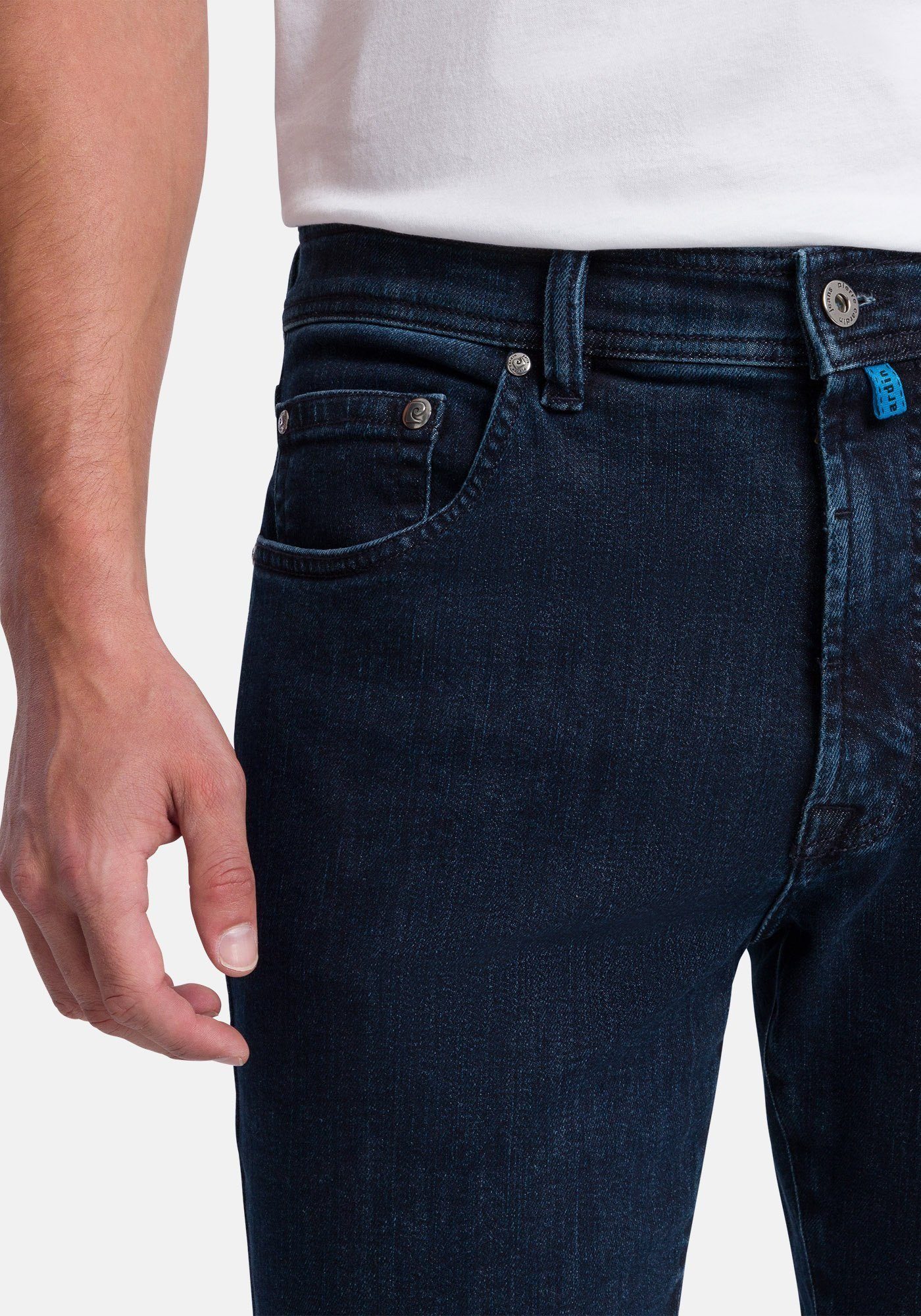 Pierre Cardin 5-Pocket-Jeans stonewash Stretch Rivet Comfort Dijon dark Fit Green blue Denim