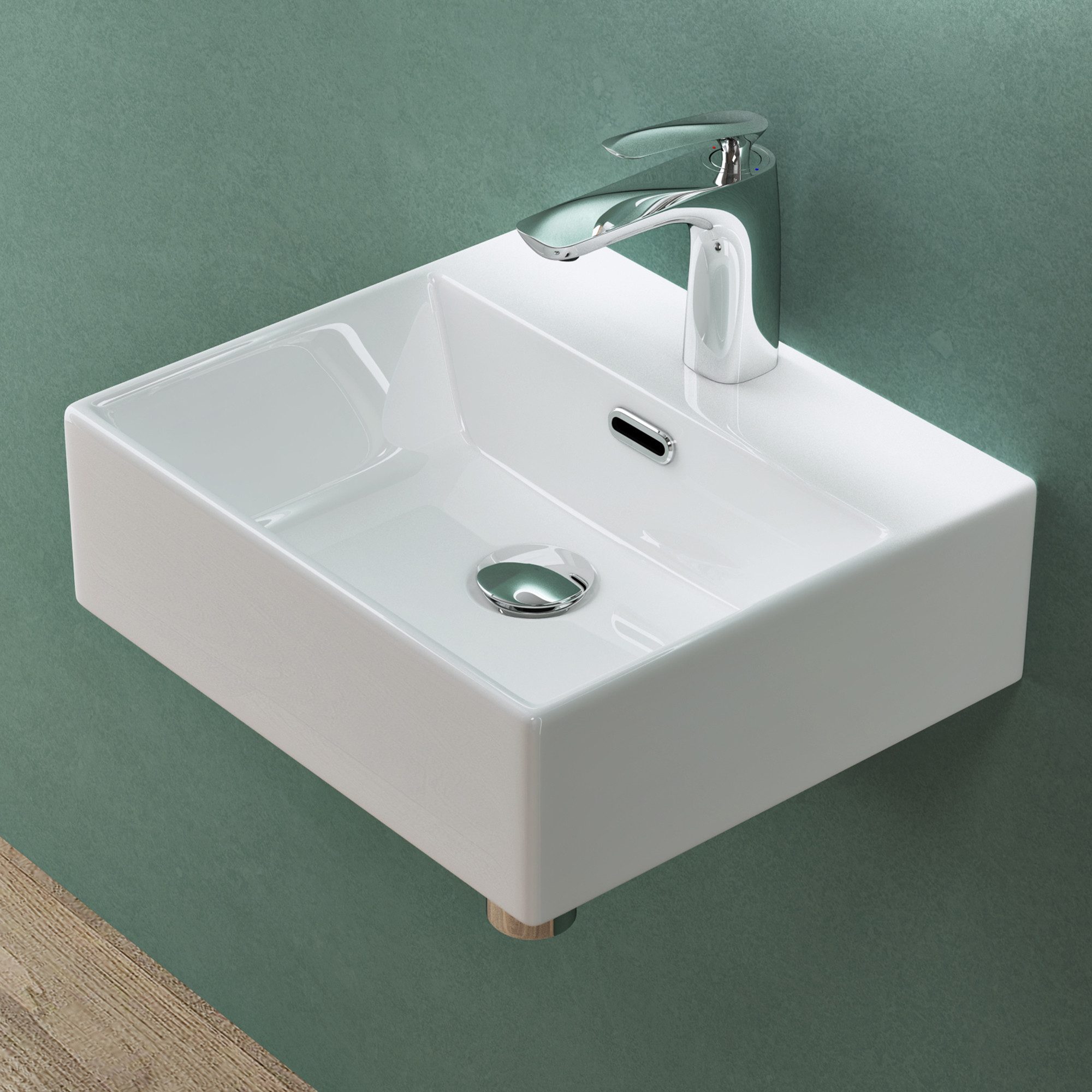 Mai & Mai Waschbecken Hänge-Waschtisch Aufsatzwaschbecken keramik Nano DIN-Norm Br206