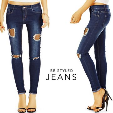 be styled Destroyed-Jeans zerrissene low waist Damen Hosen, Röhrenjeans j38g zerrissene elemente