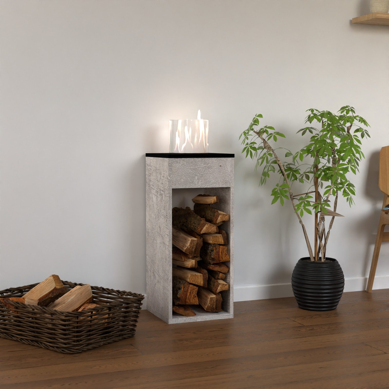 GLOW FIRE Echtfeuer-Dekokamin Emma Concept L Ethanolkamin, TÜV geprüfter Sicherheitsbrenner, echte Flamme mit Wohnfühlfaktor