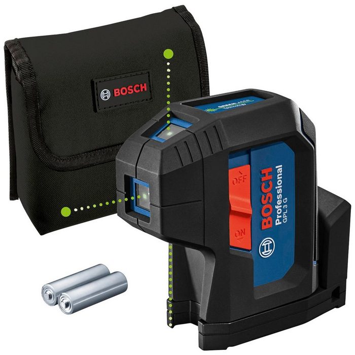 Bosch Professional Punktlaser GPL 3 G Professional mit Tasche und Batterien