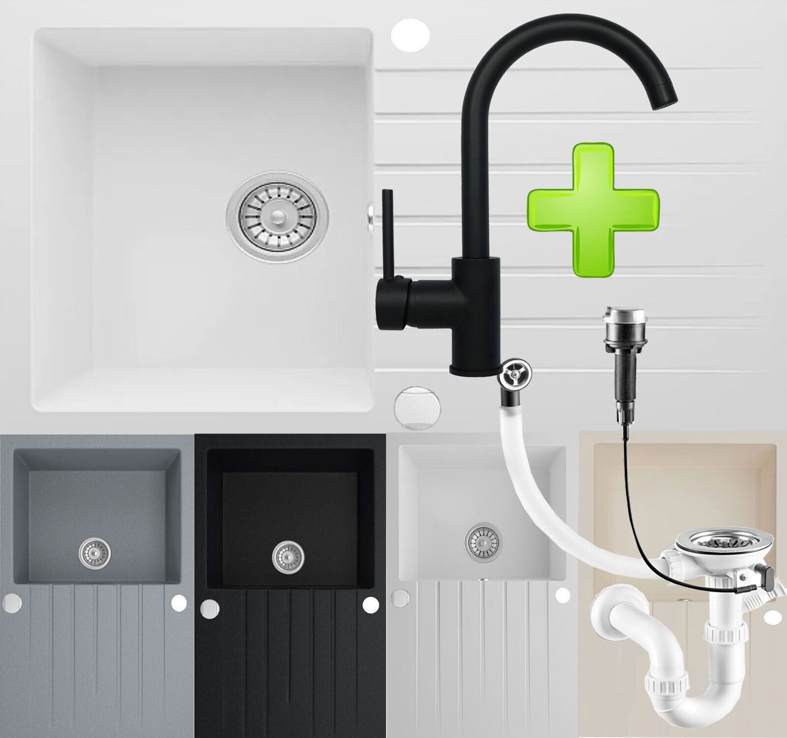 Homeline Granitspüle LADY Granitspüle Küchenspüle Granit Siphon Einbauspüle günstig online kaufen