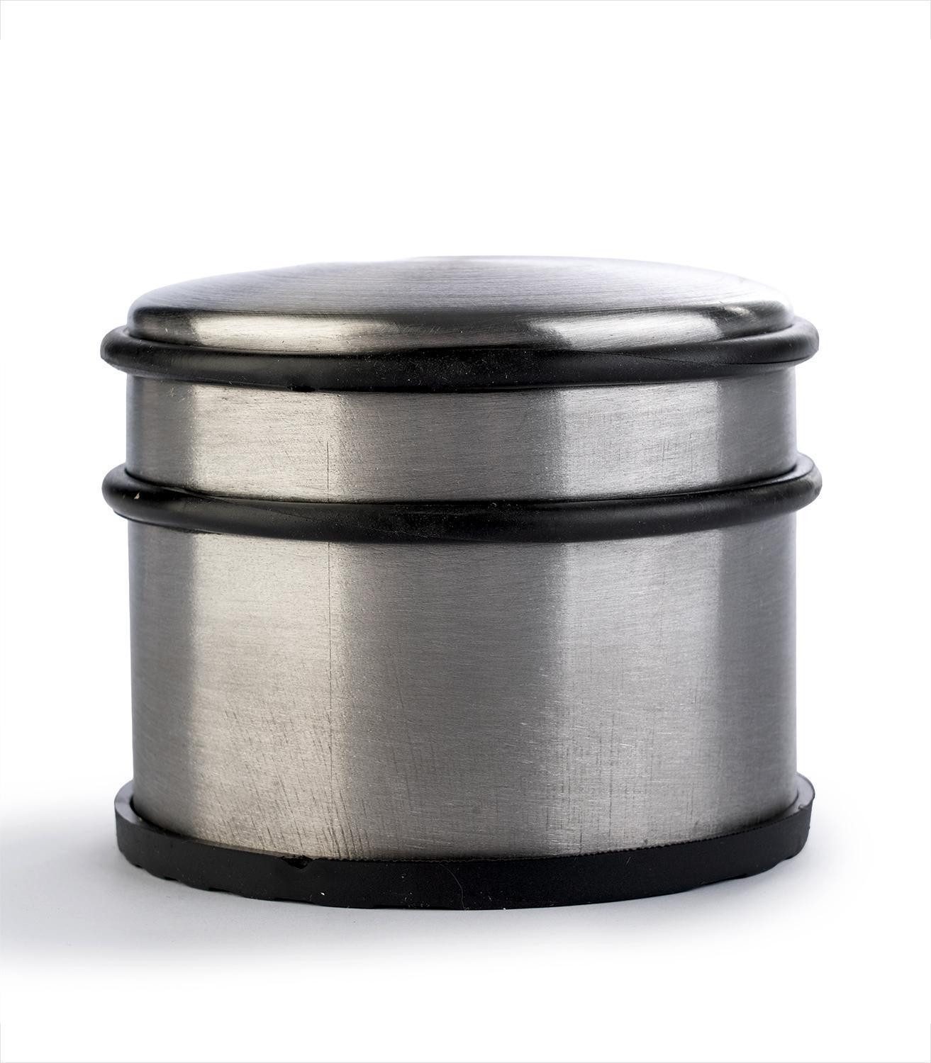 HIT Trading Türstopper STRONG, Ø 9 cm, Schwarz, Silbergrau, Stahl, (8 St), mit Gummiringen, Boden-Türstopper