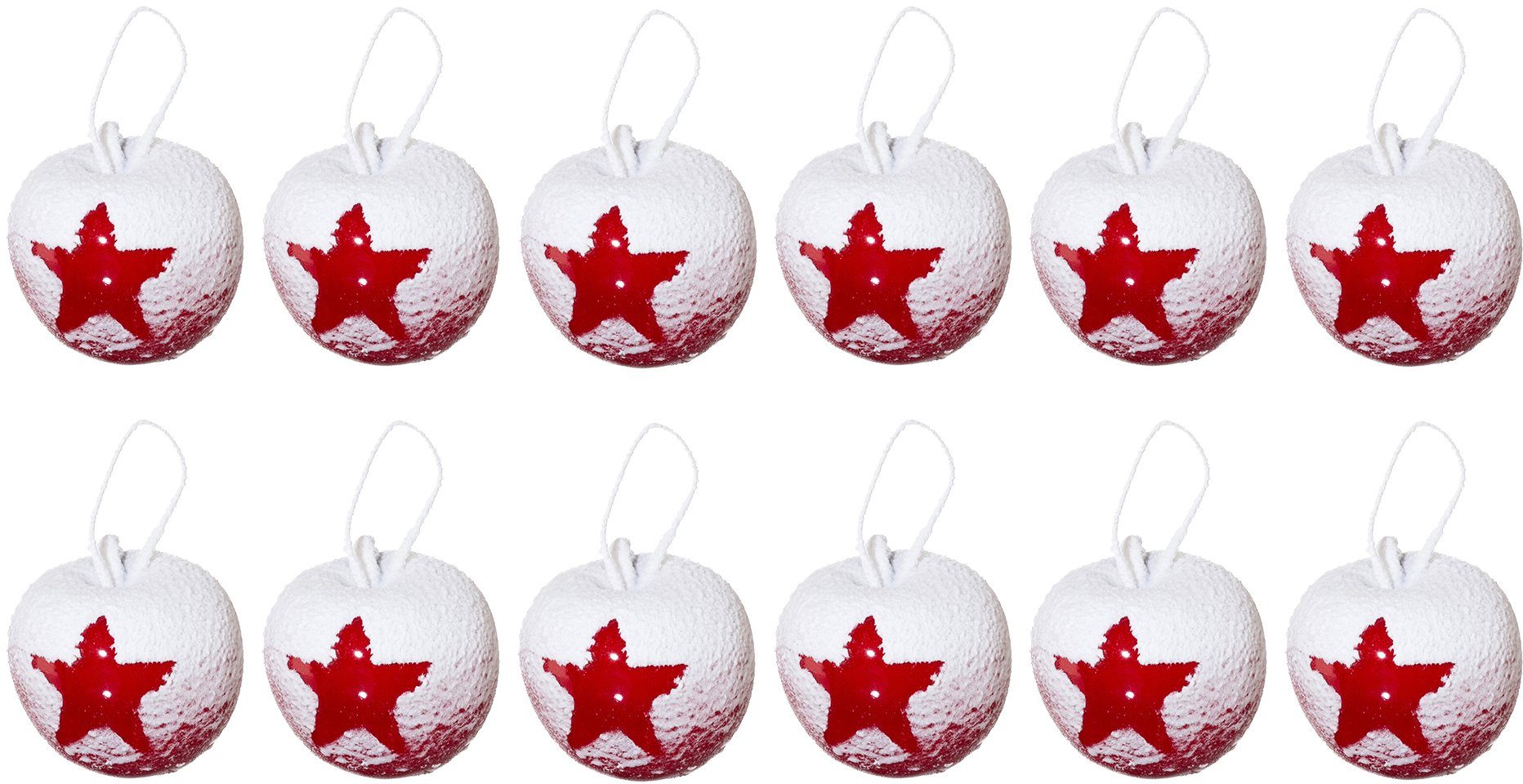 beschneiter 12 rot Ø in Creativ (Set, Weihnachtsdeko cm 6,5 Optik, deco ca. Äpfel St), Weihnachtsfigur