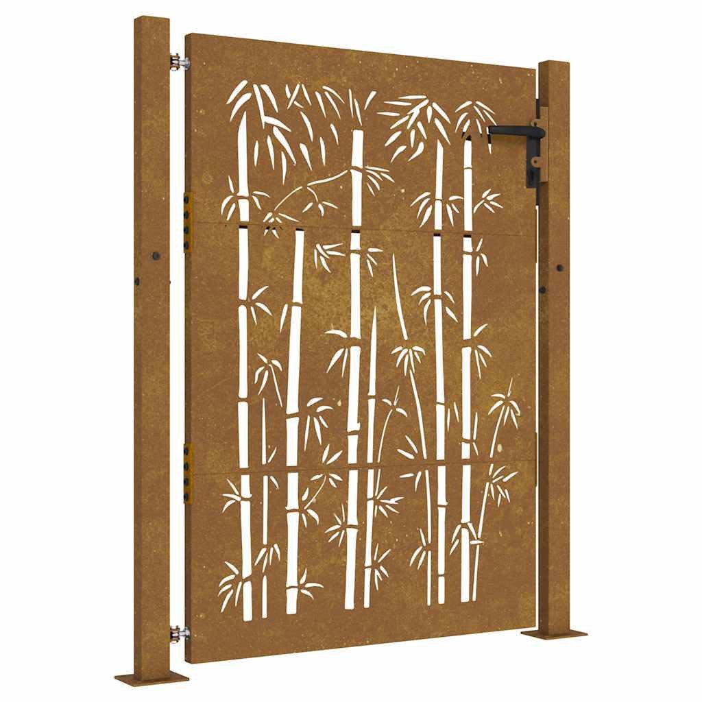 vidaXL Gartentor Gartentor 100x125 cm Cortenstahl Bambus-Design