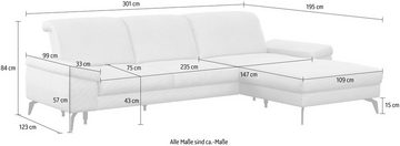 sit&more Ecksofa Cabana L-Form, Recamiere, wahlweise mit Sitztiefen-, Armlehnen- und Kopfteilfunktion