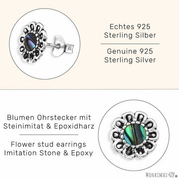 Monkimau Paar Ohrstecker Blumen Ohrringe aus 925 Silber (Packung)