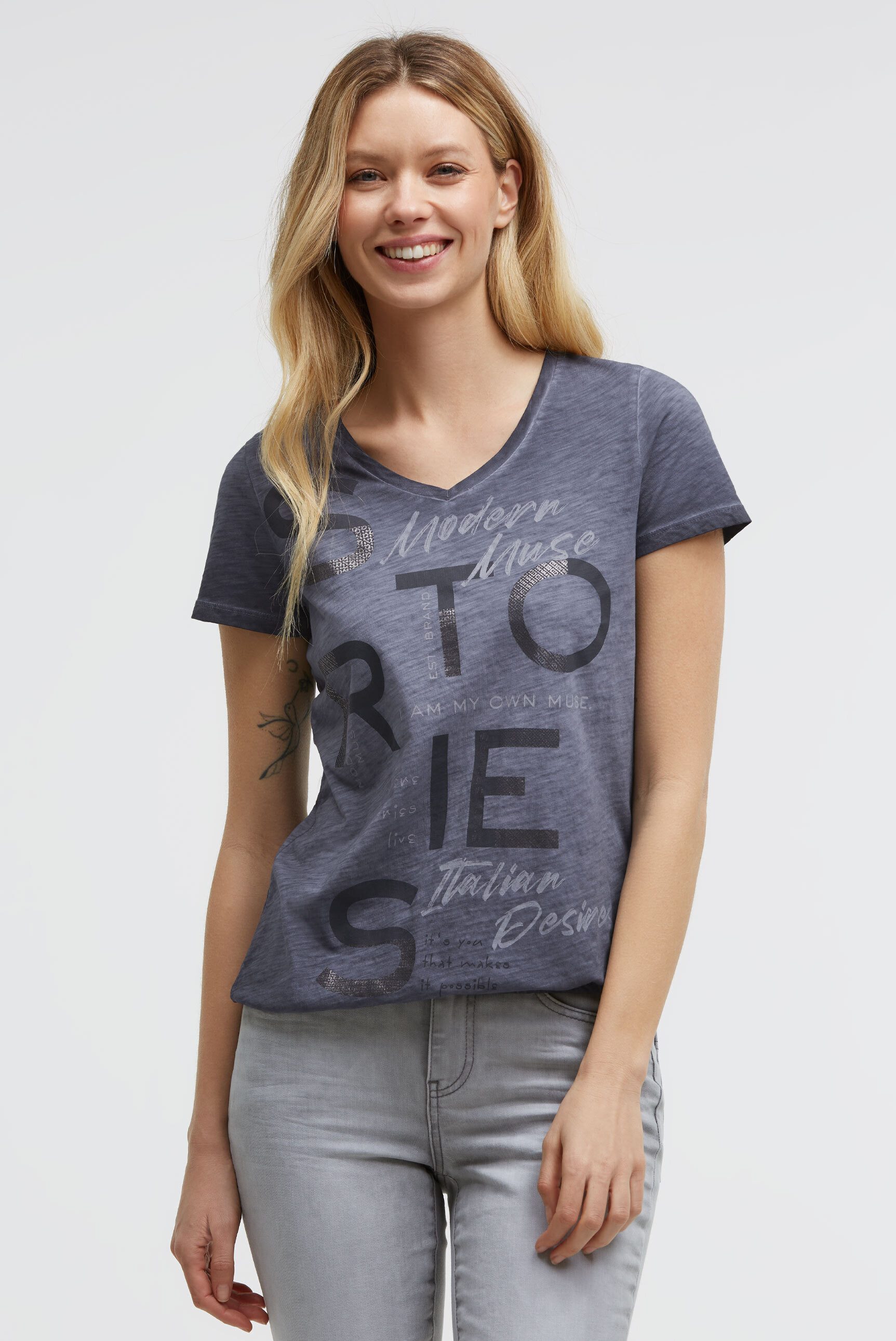 SOCCX V-Shirt aus Baumwolle