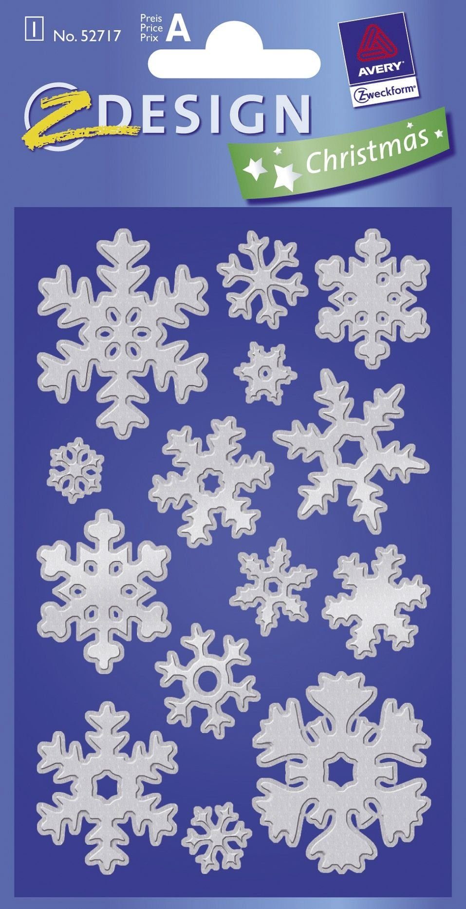 Avery Zweckform Etiketten AVERY Zweckform ZDesign Weihnachts-Sticker "Schneeflocken"