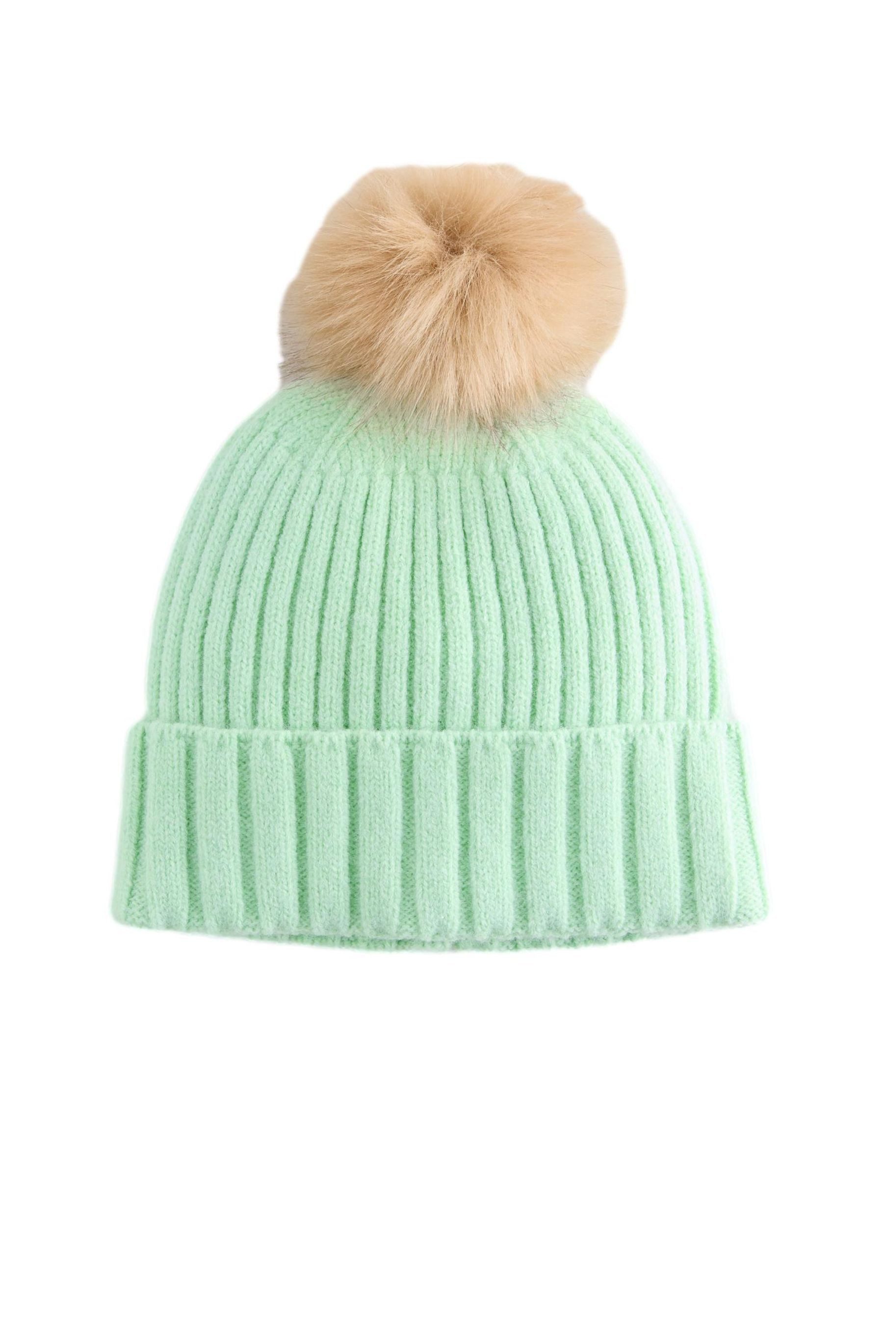 Next Bommelmütze Gerippte Beanie mit Bommel (1-St)