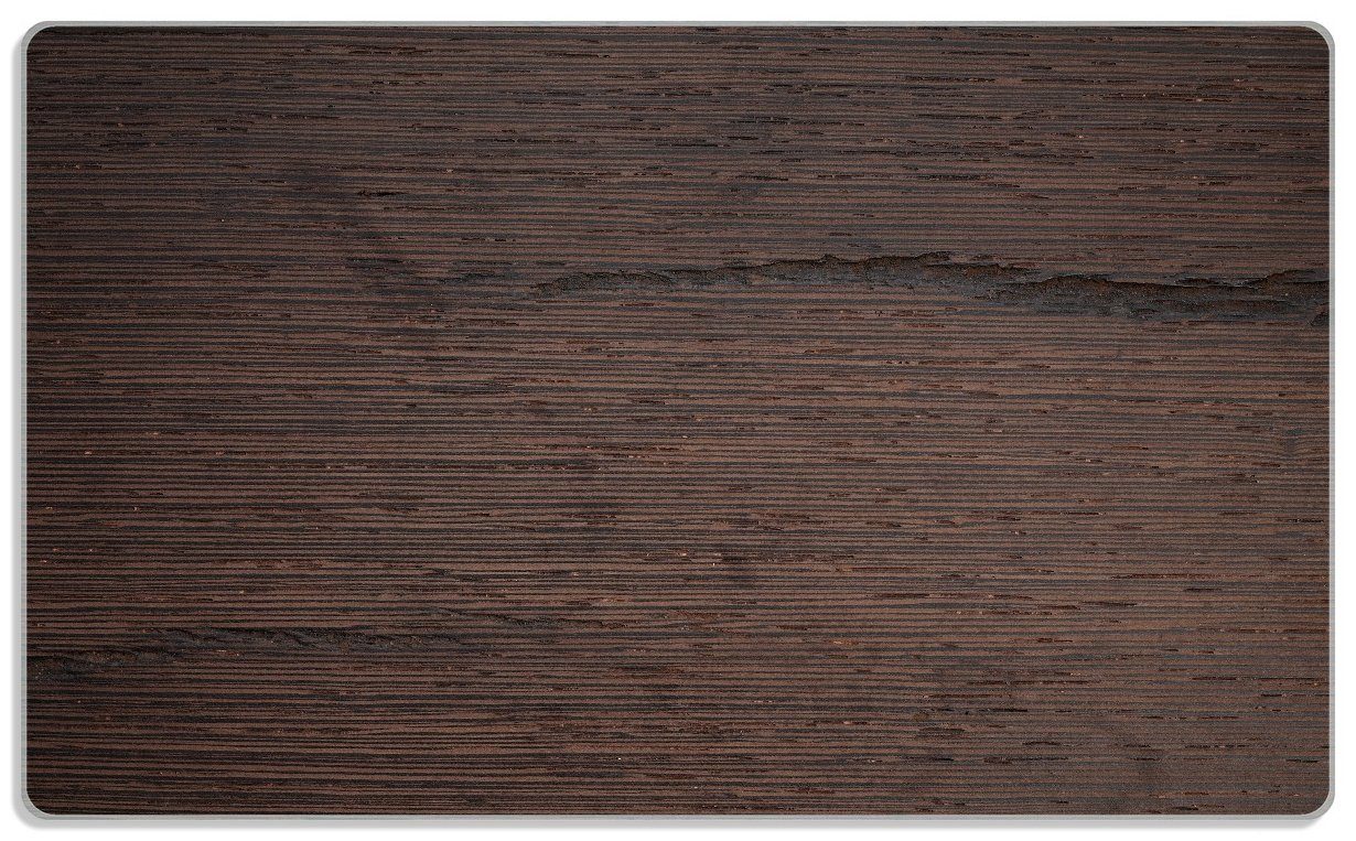 Holz-Optik (inkl. Gummifüße rutschfester 4mm, Textur Frühstücksbrett 14x23cm Wallario ESG-Sicherheitsglas, Holz, 1-St), dunkelbraunes