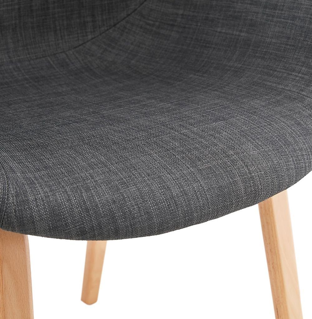 Grau Loungesessel DESIGN Dunkles Esszimmerstuhl RITA KADIMA Textile Weiß-Grau (dark