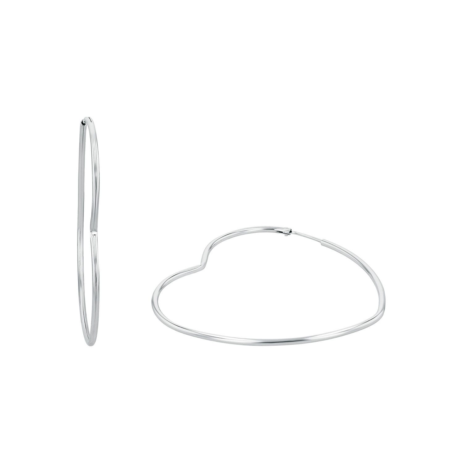 Paar Creolen Amor Creolen für Damen, 925 Sterling Silber, Herz
