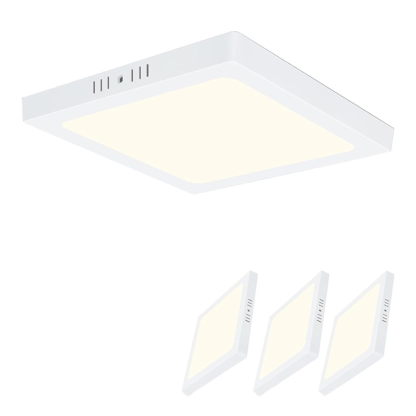 ZMH LED Deckenleuchte Wohnzimmer ∅23CM Weiß Modern 18W Deckenlampe Kinderzimmer, LED fest integriert, 4000K Flurlampe für Küche Büro Esszimmer von ZMH