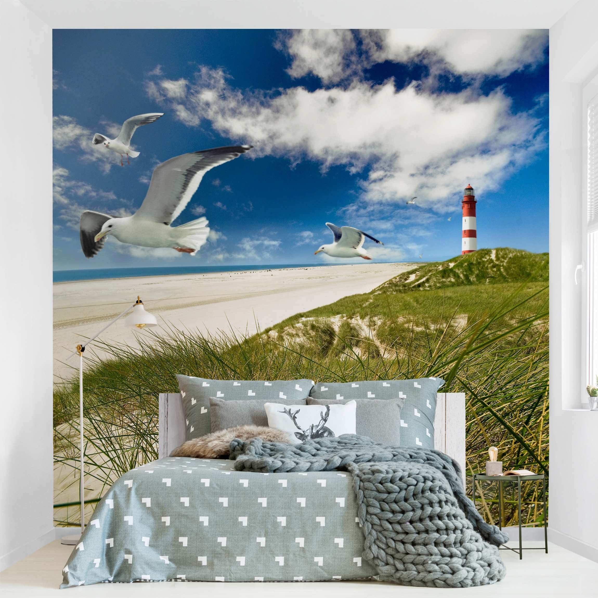 Bilderdepot24 Fototapete Vliestapete Blau Strand Natur Motiv, Glatt, Matt, (Vliestapete inkl. Kleister oder selbstklebend), geruchsfrei Bildtapete Vlies Wohnzimmer Schlafzimmer
