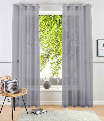 Gardine XANA, my home, Ösen (1 St), transparent, Polyester, 1 Schal, Voile, einfarbig, modern, pflegeleicht