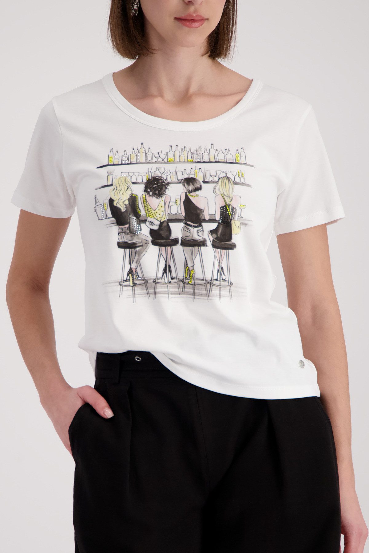 Monari Kurzarmshirt Regular fit mit stilvollem Print