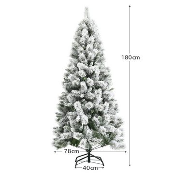 COSTWAY Künstlicher Weihnachtsbaum »180 cm verschneiter Tannenbaum«, mit Schneefall, 570 Zweigen & klappbarem Metallständer