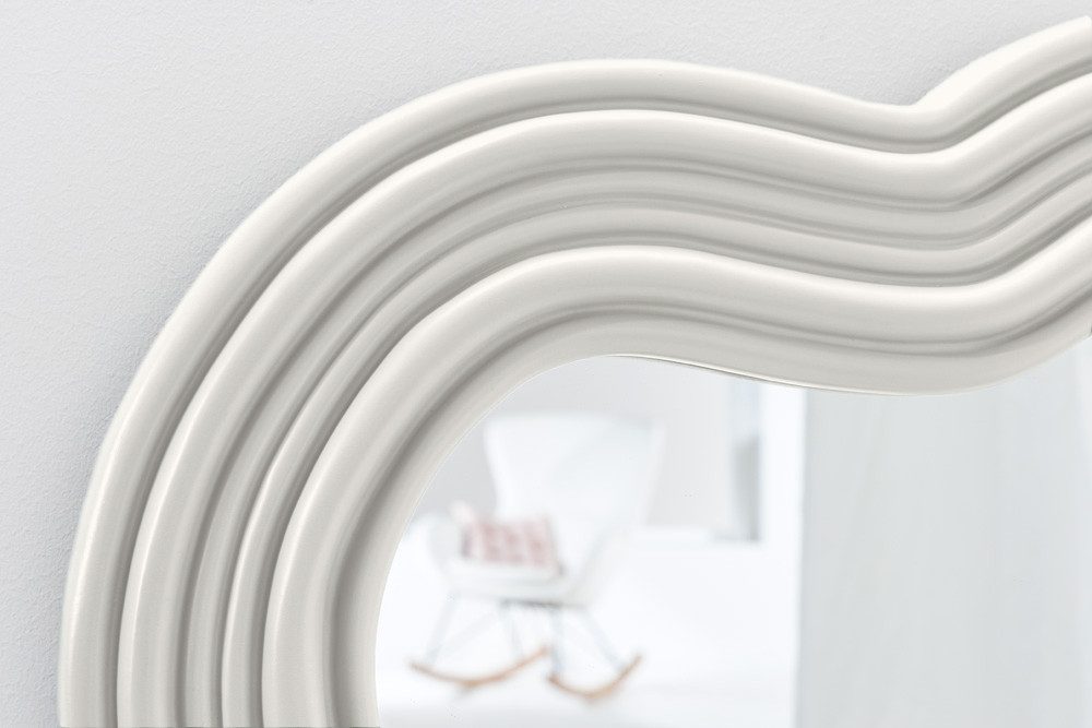 riess-ambiente Wandspiegel ALICE II 100cm weiß - Kunststoff, Ganzkörper, asymmetrisch, abstrakt (Einzelartikel, 1-St), Spiegel mit 3D-Design - ideal für Flur, Ankleide, Garderobe & Eingang