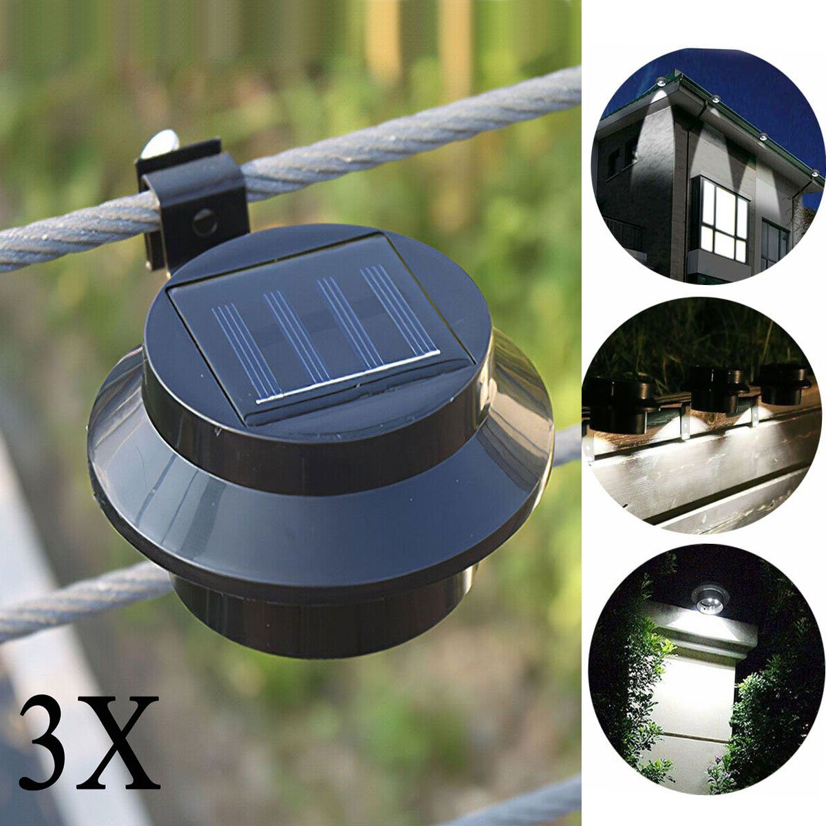 LETGOSPT LED Solarleuchte 3er Set Solarleuchten günstig online kaufen