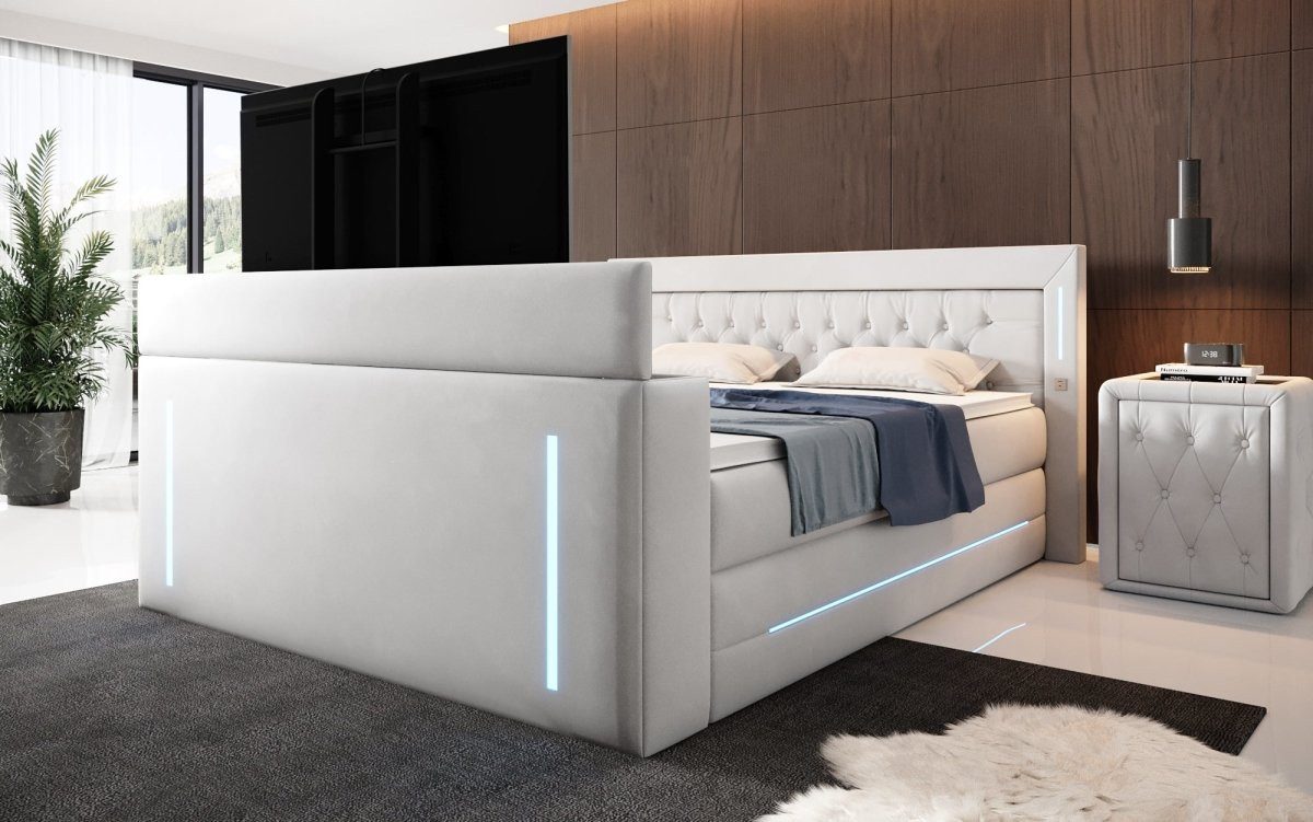 Luxusbetten24 Boxspringbett Divalo, mit TV Lift und Stauraum