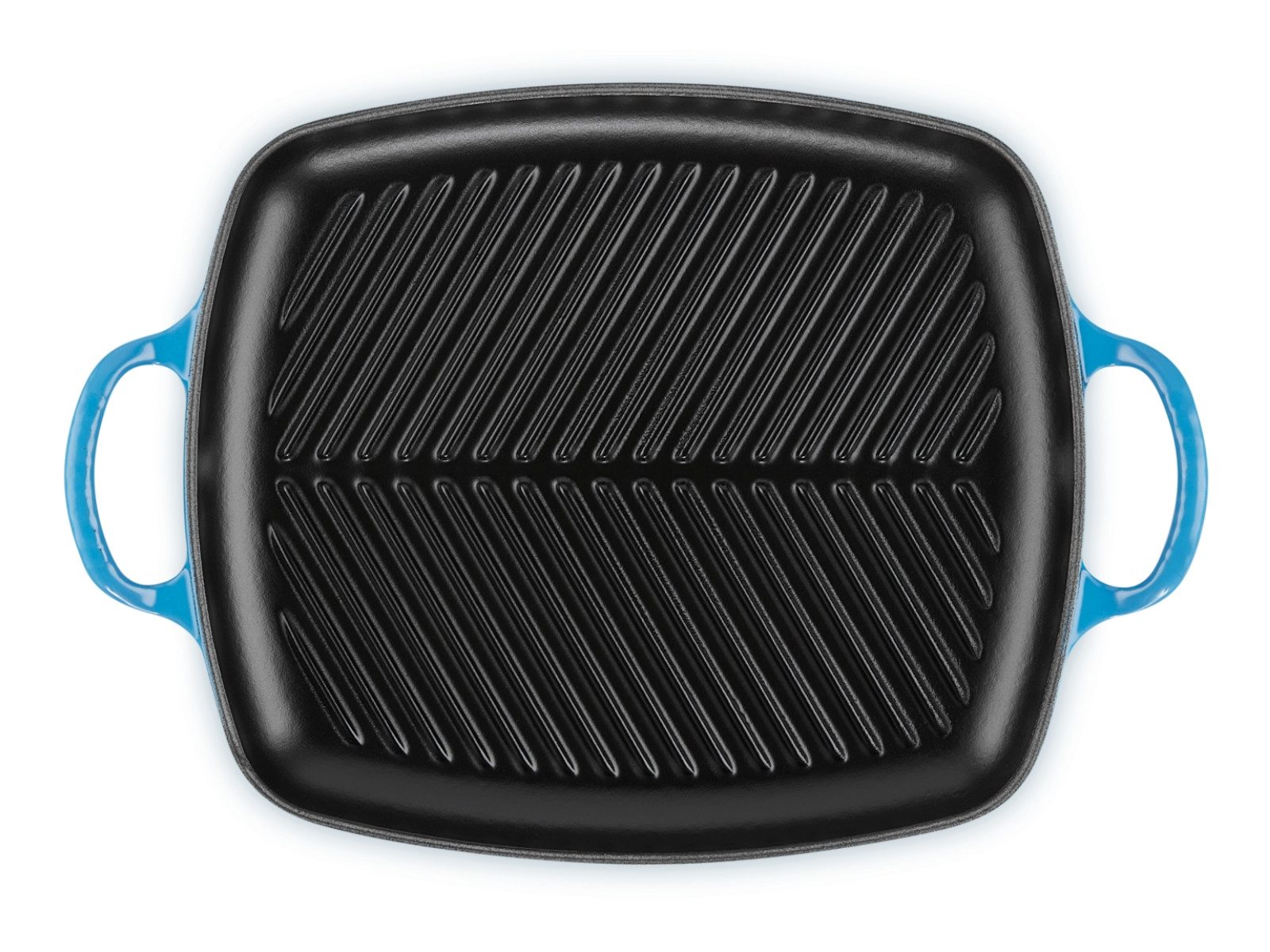 LE CREUSET Servierplatte Grillplatte Signature rechteckig azure 30cm, Emailliertes Gusseisen, (Grillplatten)