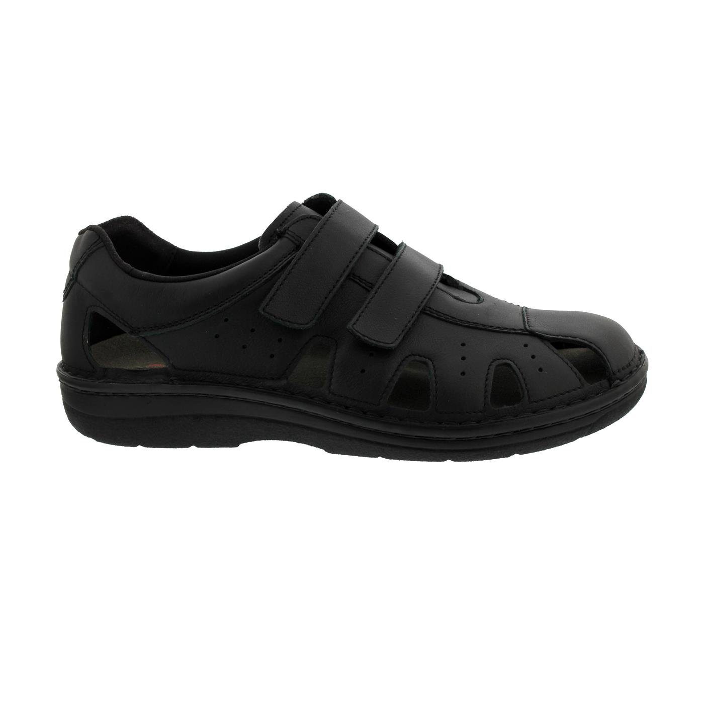 BERKEMANN Berkemann Joost, schwarz, Glattleder, Klettverschluss, Weite H 5722-90 Klettschuh