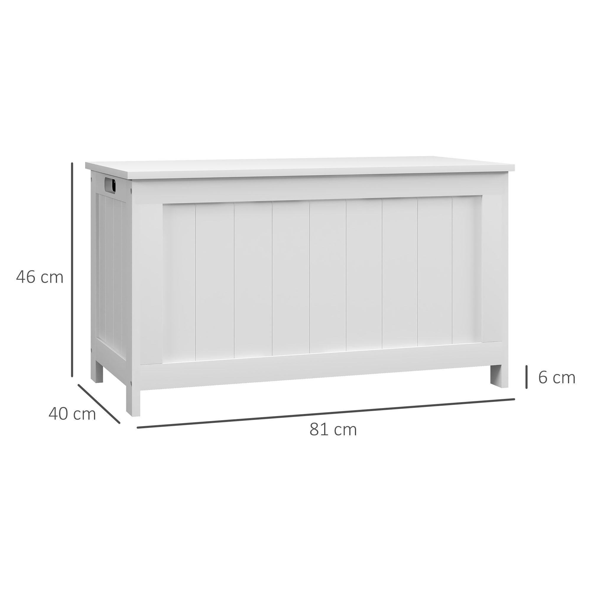 HOMCOM Truhe Gerätetruhe mit Deckel, Griff (Aufbewahrungsbox, 1 St., Aufbewahrungstruhe), für Wohzimmer, Schlafzimmer, Weiß, 81 x 40 x 46 cm