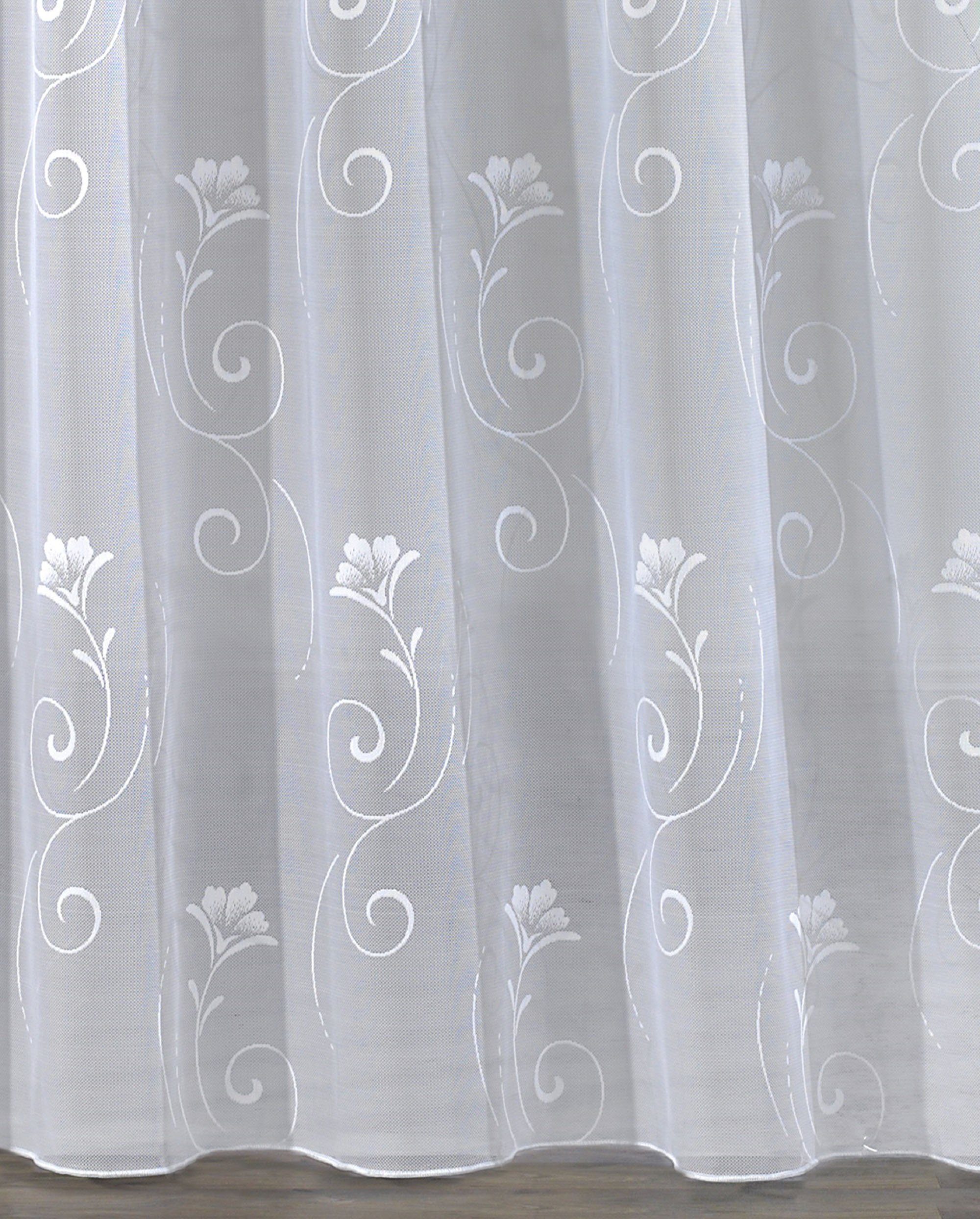 Weckbrodt Gardine "Lilly" Smokband 1 Stk. tlg. Jacquard, strukturiert, Allo günstig online kaufen