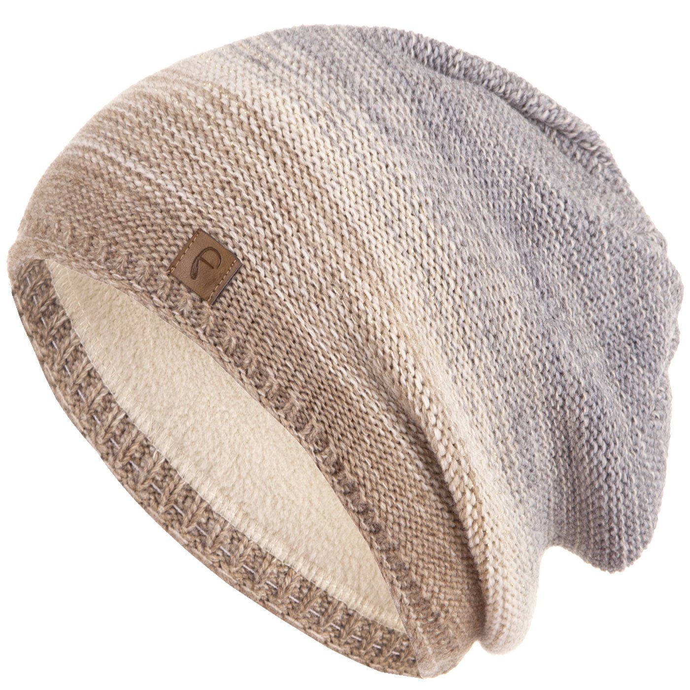 Faera Strickmütze Wintermütze Damen Mütze Beanie Haube gefüttert Winter Damenmütze