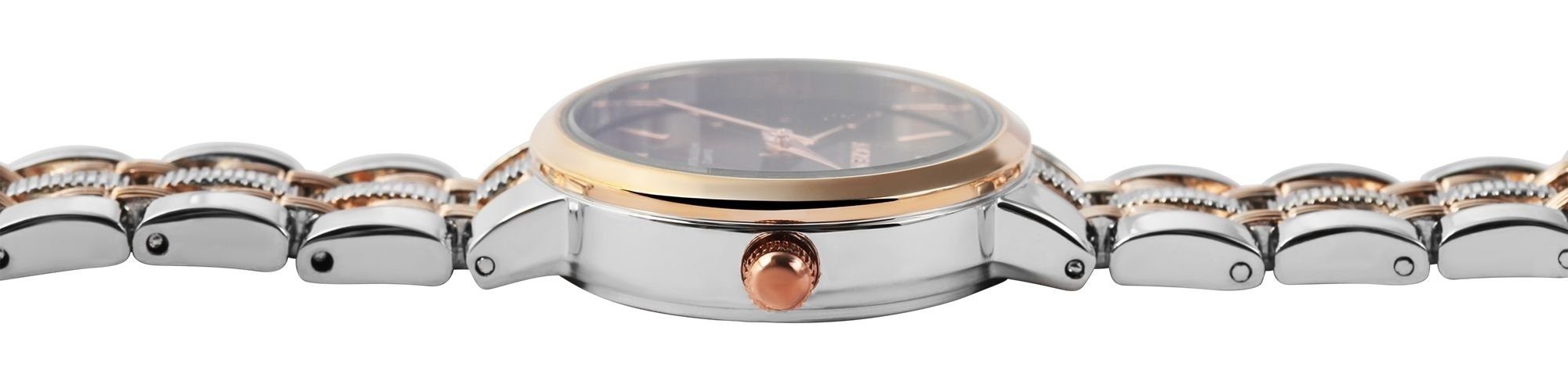 Bigum Armbanduhr AKZENT aus silberfarbig3 mit Quarzuhr Damen Metall Gliederband