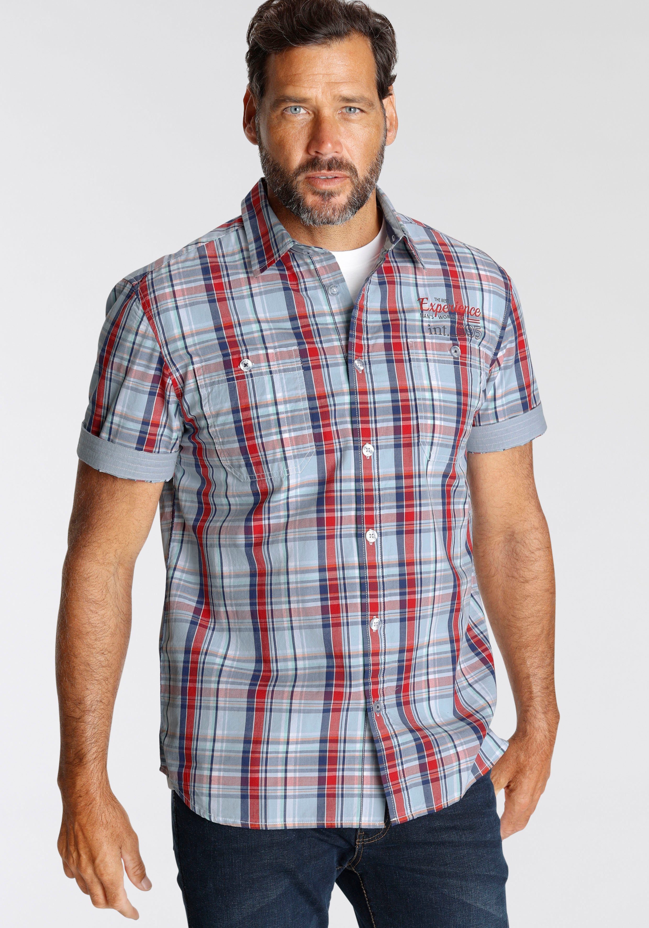 Man's World Kurzarmhemd mit kleinem Brustprint