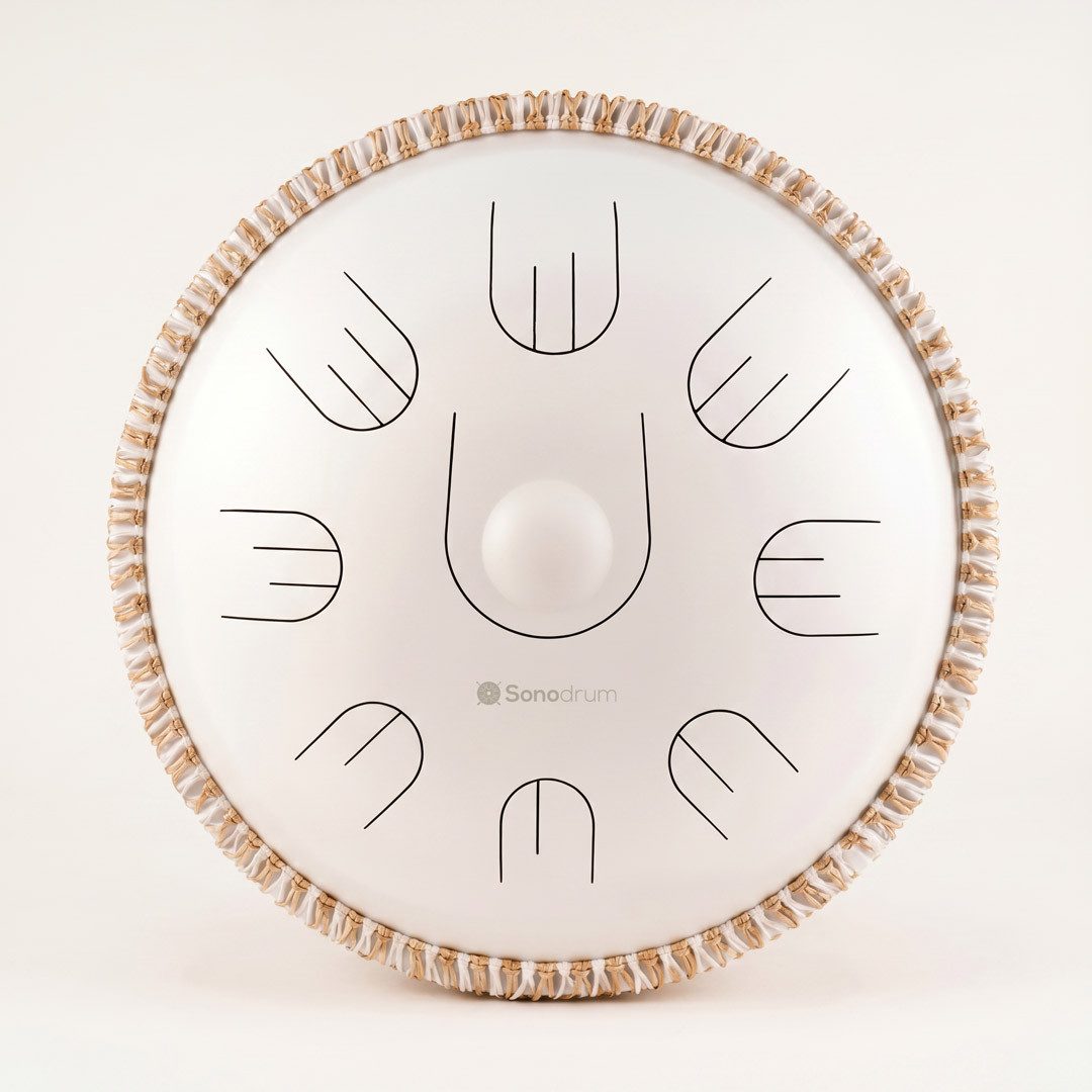 Sonodrum Handpan "Hybrid" - Zungentrommel in D-Kurd mit 9 Tönen - Handpan-Alternative