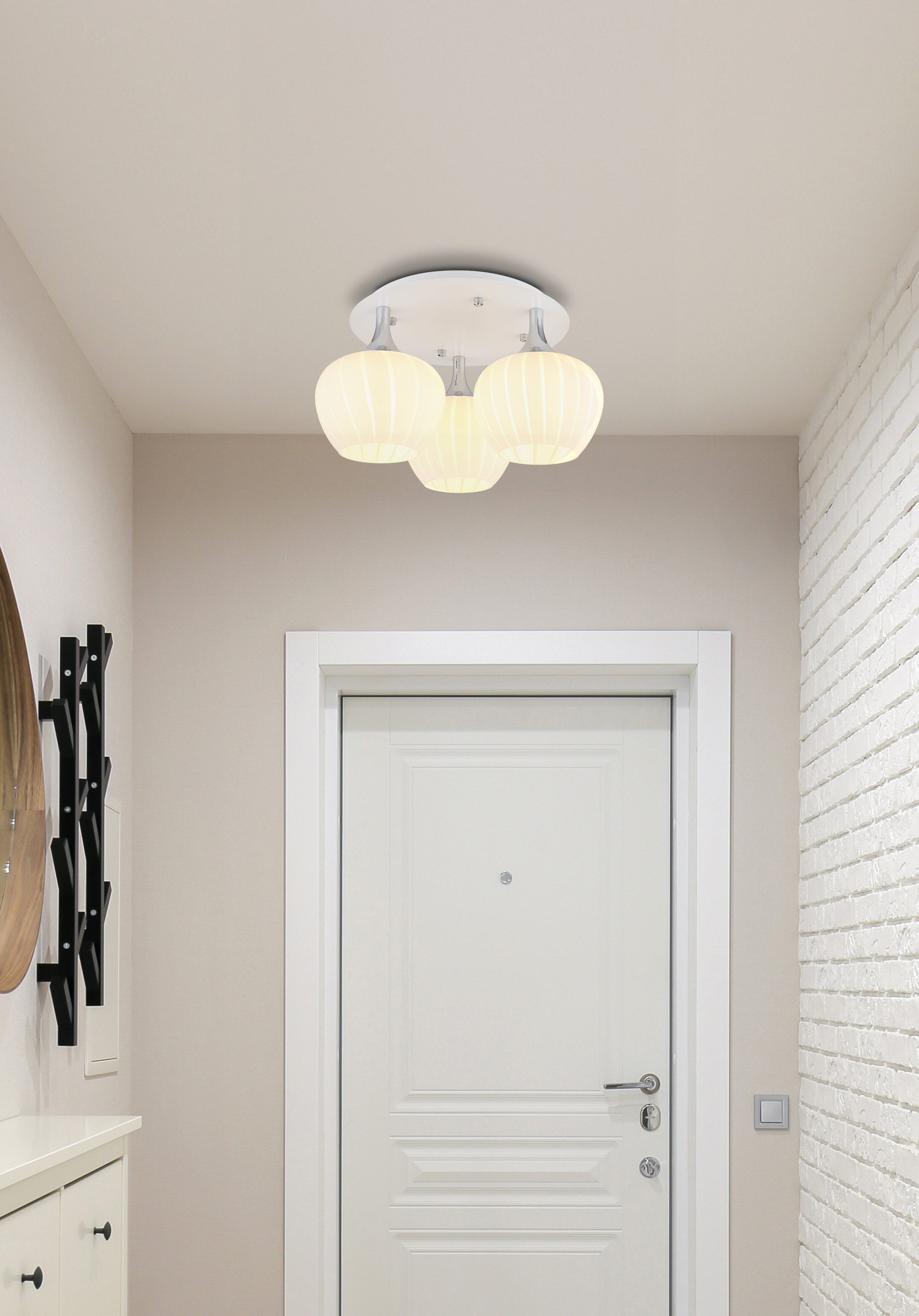 GLOBO LIGHTING Deckenleuchte MAXY, ohne Leuchtmittel, Deckenlampe/Glas klar/Acrylkristalle/Wohnzimmer/Esszimmer/elegant