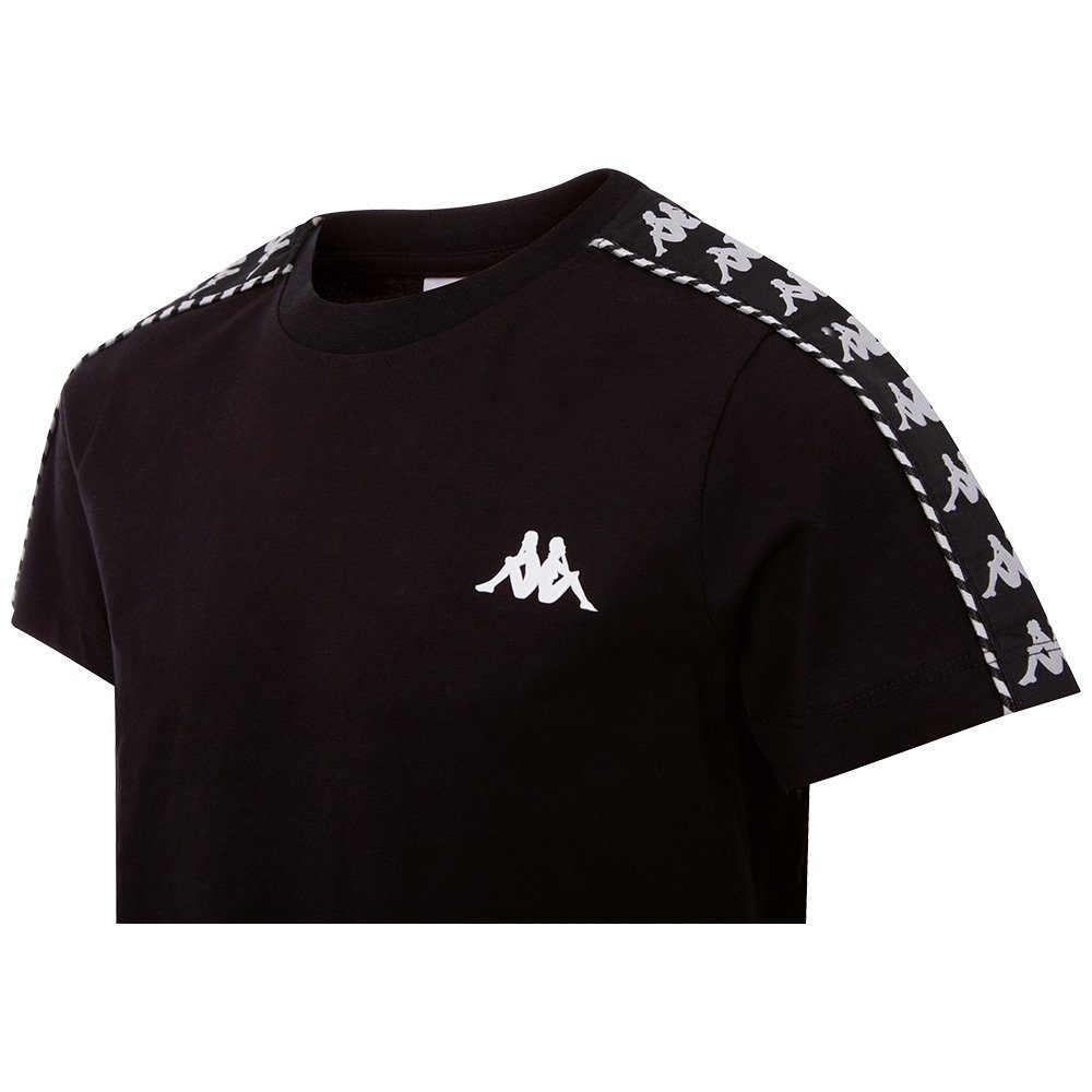 Kappa Jacquard Logoband mit den an Ärmeln hochwertigem caviar T-Shirt